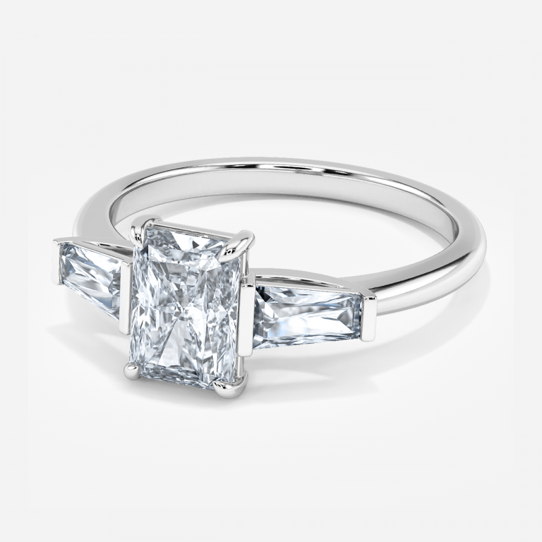 Jara Radiant Three Stone Moissanite Engagement Ring