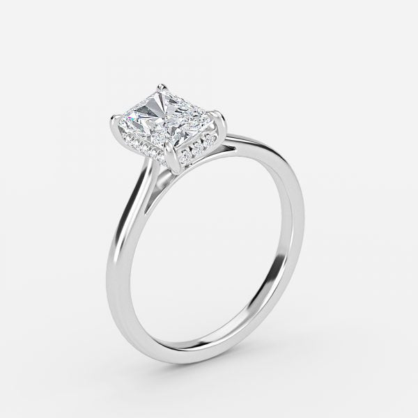 Jessalyn Radiant Hidden Halo Moissanite Engagement Ring