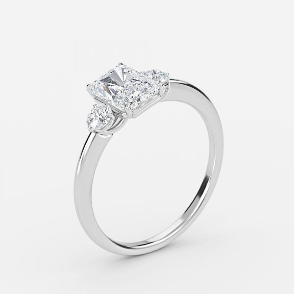 Kaori Radiant Three Stone Moissanite Engagement Ring