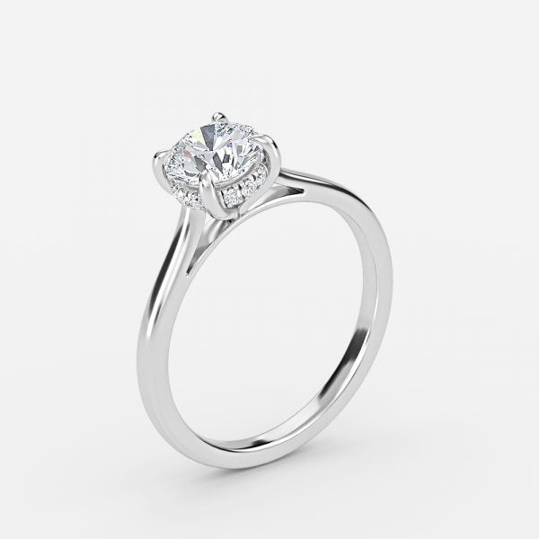 Jessalyn Round Hidden Halo Moissanite Engagement Ring