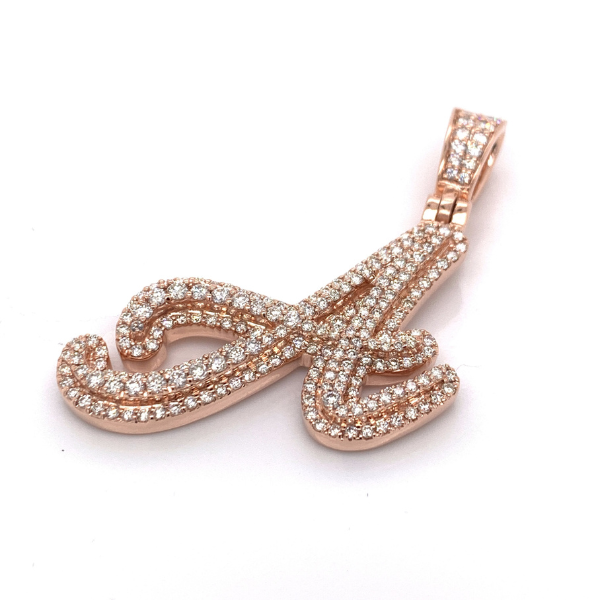 2.50 CT Moissanite Iced Out Letter A Pendant
