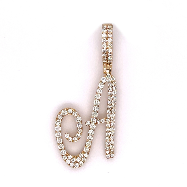 0.75 CT Moissanite Iced Out Letter A Pendant