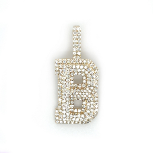 3.8 CT Moissanite Iced Out Letter B Pendant