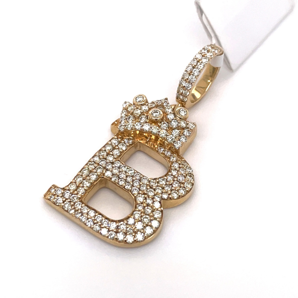 1.50 CT Moissanite Iced Out Letter B Pendant