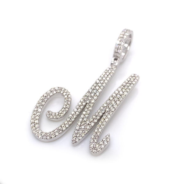 2.50 CT Moissanite Iced Out Letter "M" Pendant