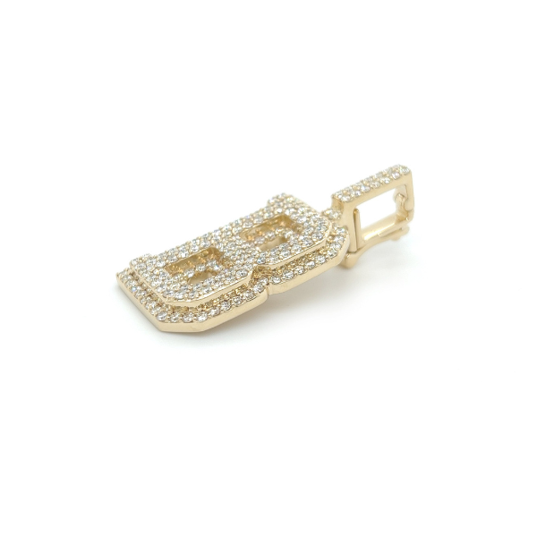 3.8 CT Moissanite Iced Out Letter B Pendant