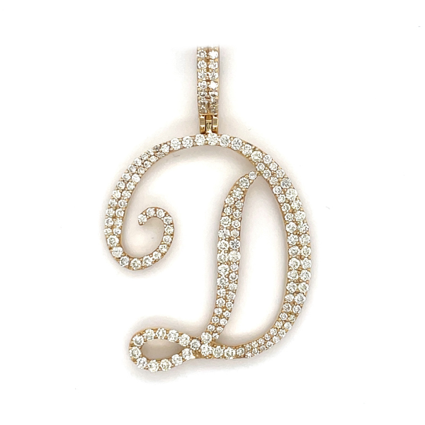 2.50 CT Moissanite Iced Out Letter D Pendant