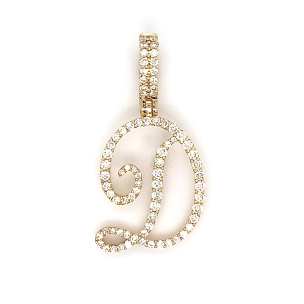 1.00 CT Moissanite Iced Out Letter "D" Pendant