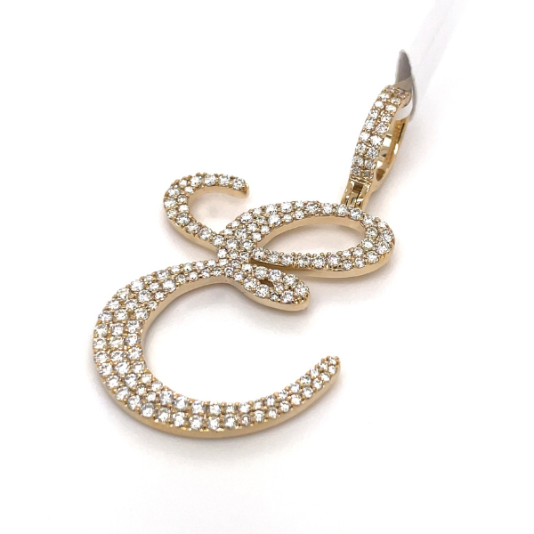 2.50 CT Moissanite Iced Out Letter E Pendant