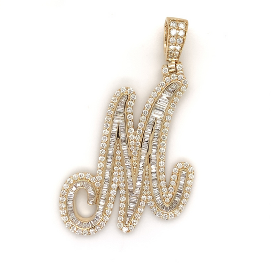 5.00 CT Moissanite Iced Out Letter M Pendant