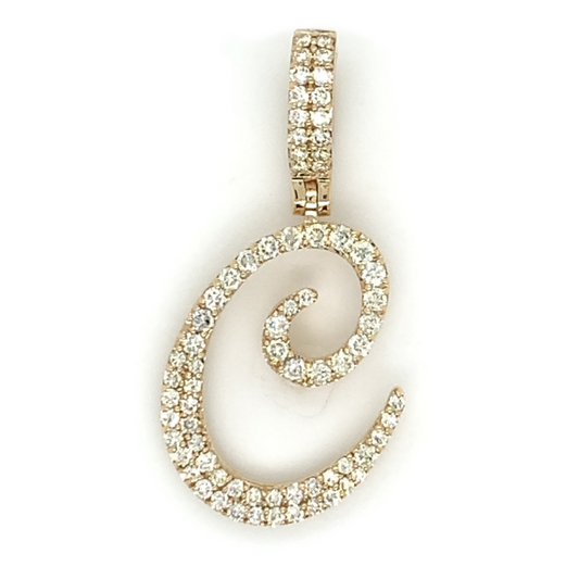1.00 CT Moissanite Iced Out Letter "C" Pendant