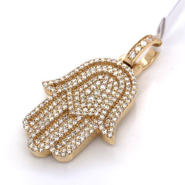2.75 CT Moissanite Iced Out Hamsa Hand Pendant
