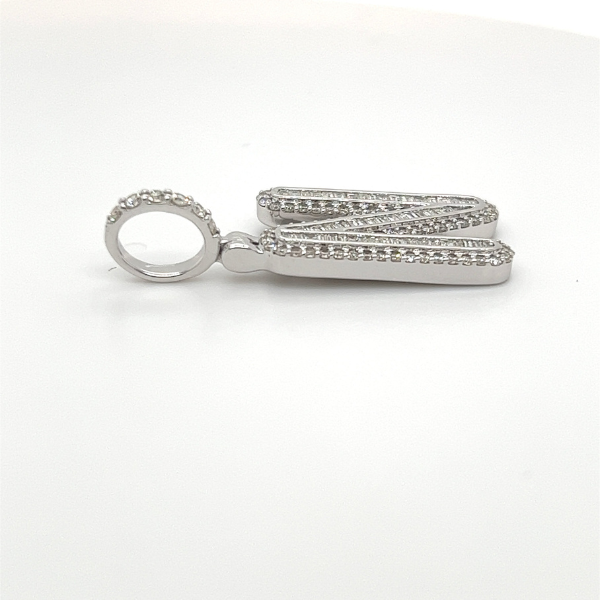 1.50 CT Moissanite Iced Out Letter N Pendant