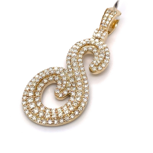 4.00 CT Moissanite Iced Out Letter S Pendant