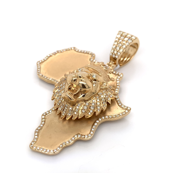 1.75 CT Moissanite Iced Out African Lion Pendant