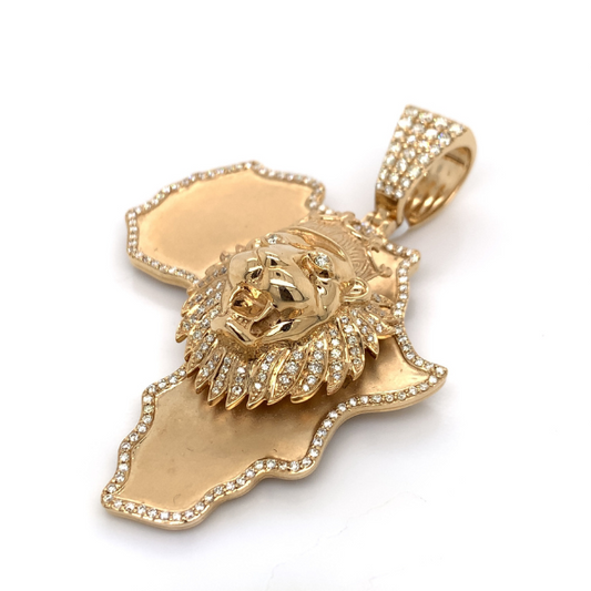 1.75 CT Moissanite Iced Out African Lion Pendant
