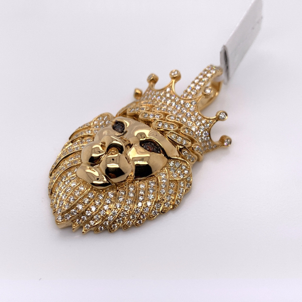 2.02 CT Moissanite Iced Out Lion Pendant