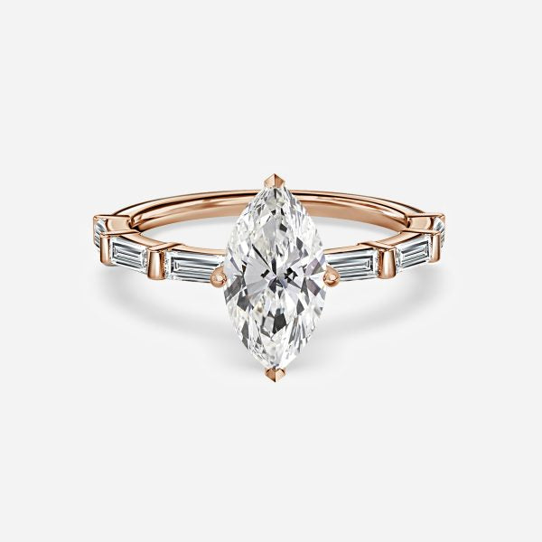 Lark Marquise Diamond Band Moissanite Engagement Ring