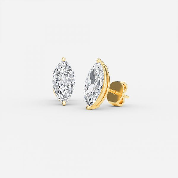 Marquise Moissanite Stud Earrings