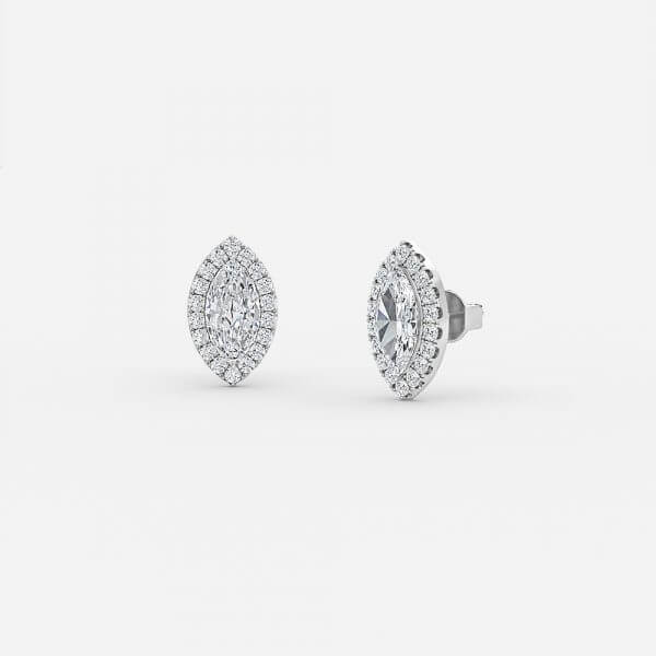 Marquise Moissanite Halo Earrings