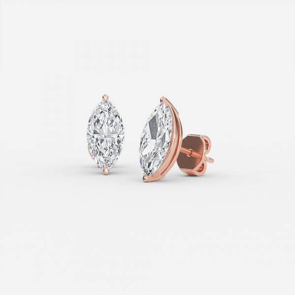 Marquise Moissanite Stud Earrings