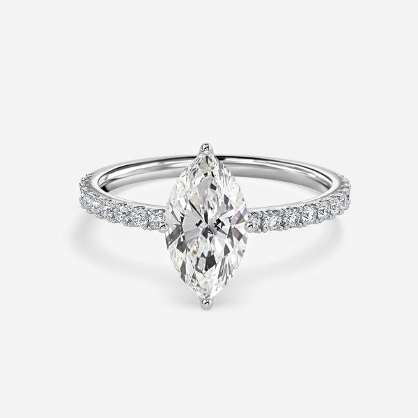 Liviana Marquise Hidden Halo Moissanite Engagement Ring