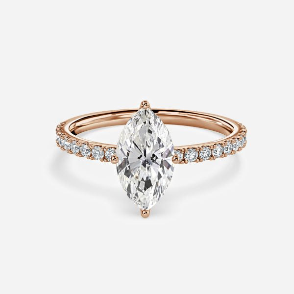 Liviana Marquise Hidden Halo Moissanite Engagement Ring