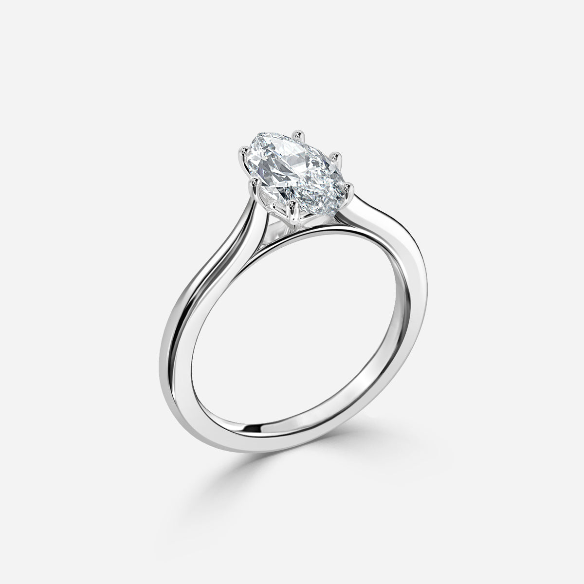 Thea Marquise Solitaire Moissanite Engagement Ring