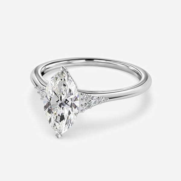 Aurelia Marquise Three Stone Moissanite Engagement Ring