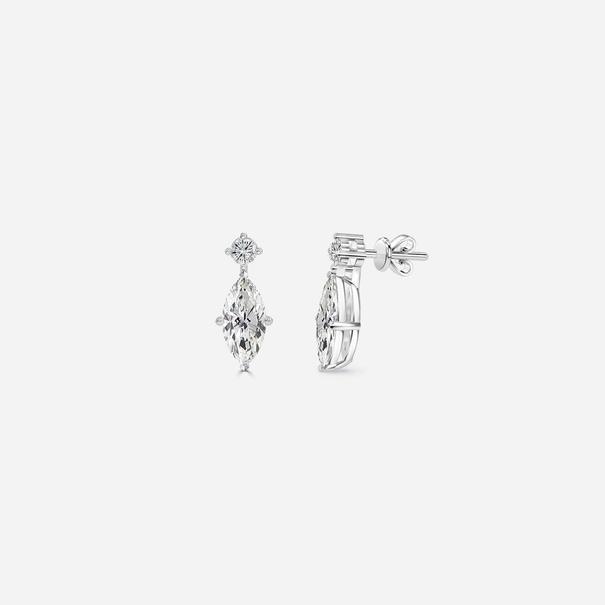 Marquise Moissanite Drops Earrings