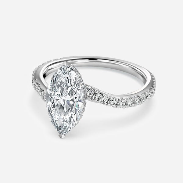 Paloma Marquise Hidden Halo Moissanite Engagement Ring