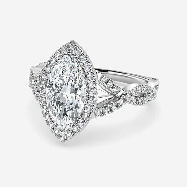 Zara Marquise Halo Moissanite Engagement Ring