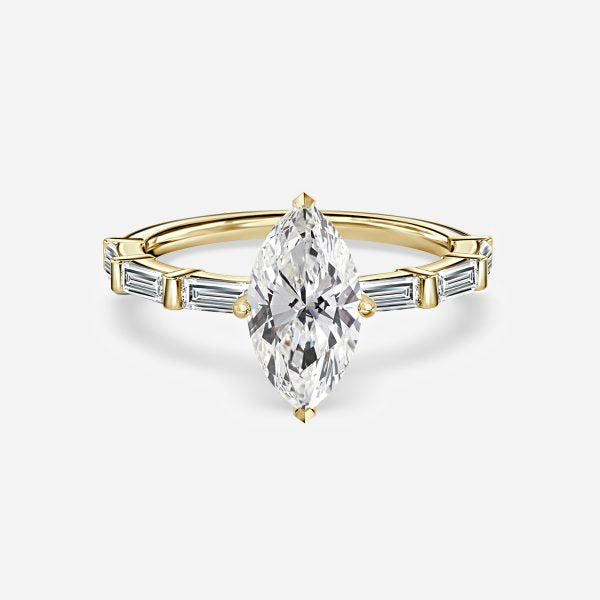 Lark Marquise Diamond Band Moissanite Engagement Ring