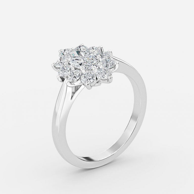 Vesper Marquise Cluster Moissanite Engagement Ring