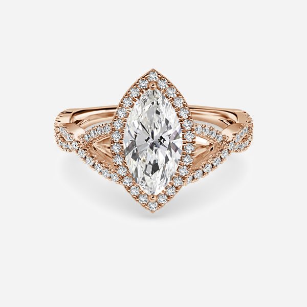 Zara Marquise Halo Moissanite Engagement Ring