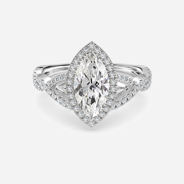 Zara Marquise Halo Moissanite Engagement Ring