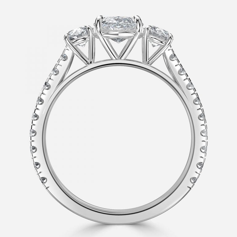 Oriana Marquise Three Stone Moissanite Engagement Ring