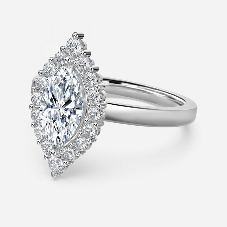 Thida Marquise Cluster Moissanite Engagement Ring