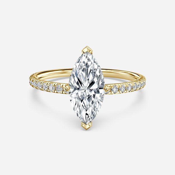 Maeve Marquise Diamond Band Moissanite Engagement Ring