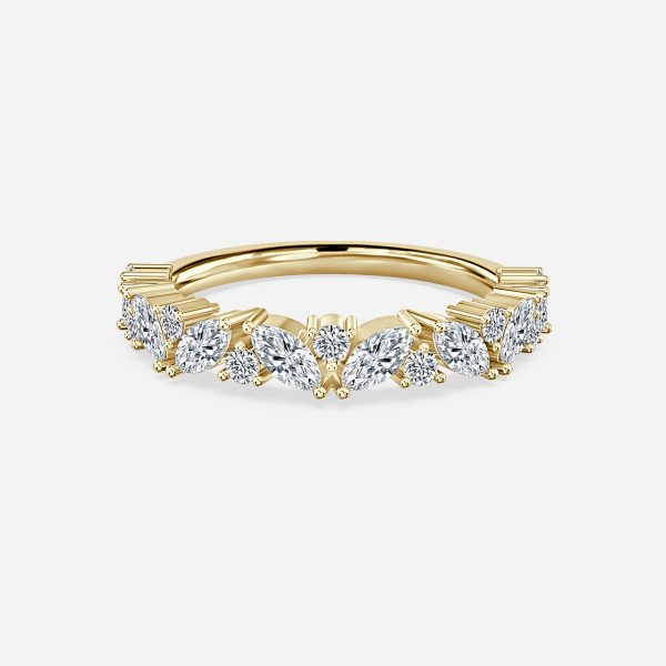 Round And Marquise Diamond Moissanite Stackable Ring