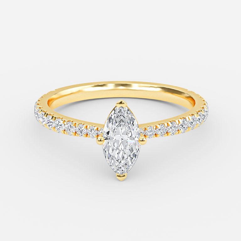 Eira Marquise Diamond Band Moissanite Engagement Ring