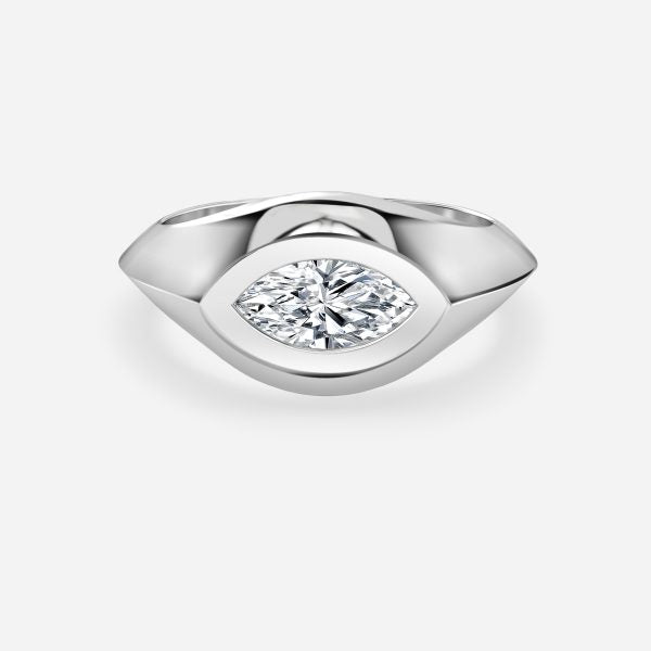 Noemi Marquise Bezel Moissanite Engagement Ring