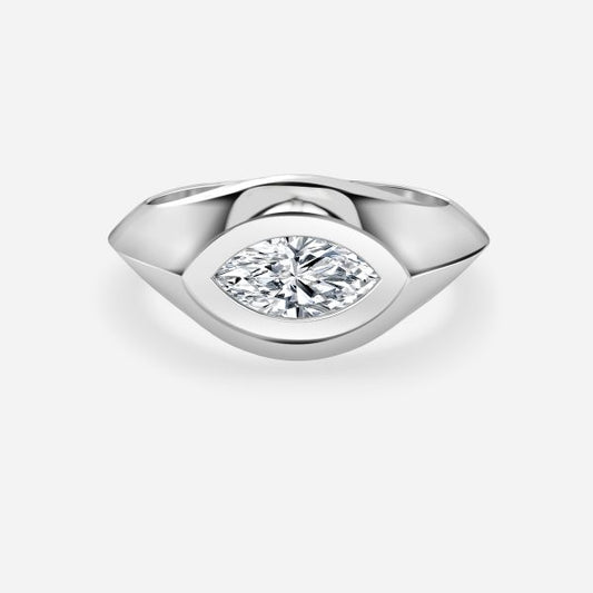 Noemi Marquise Bezel Moissanite Engagement Ring