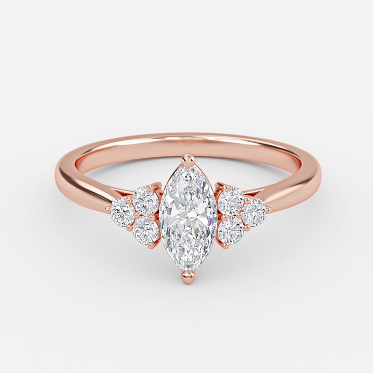 Aviva Marquise Cluster Moissanite Engagement Ring