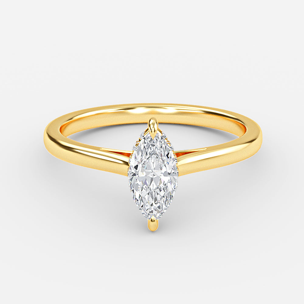 Jessalyn Marquise Hidden Halo Moissanite Engagement Ring