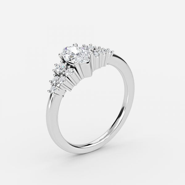 Kassidy Marquise Cluster Moissanite Engagement Ring