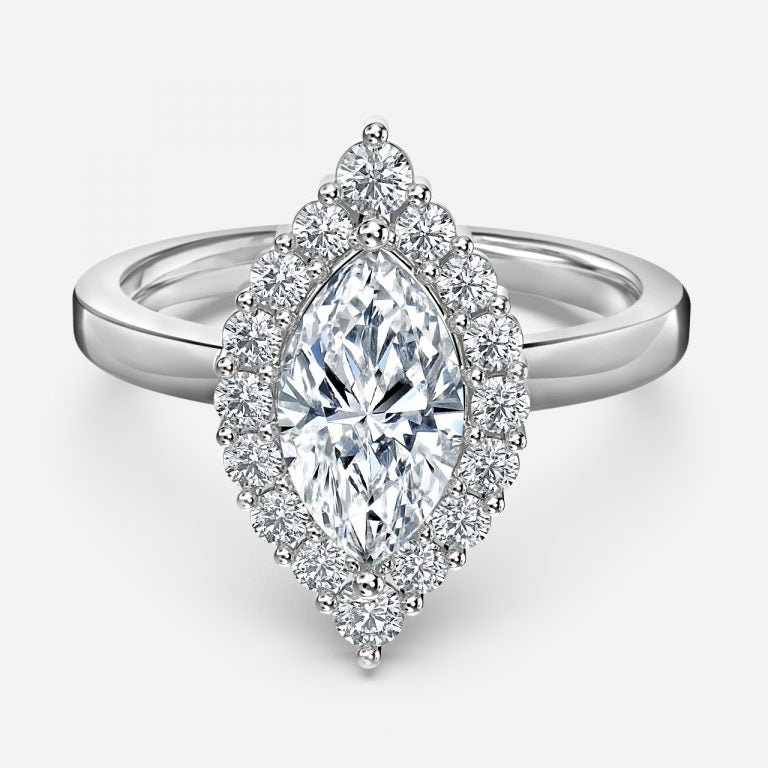 Thida Marquise Cluster Moissanite Engagement Ring