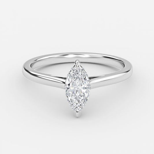 Jessalyn Marquise Hidden Halo Moissanite Engagement Ring