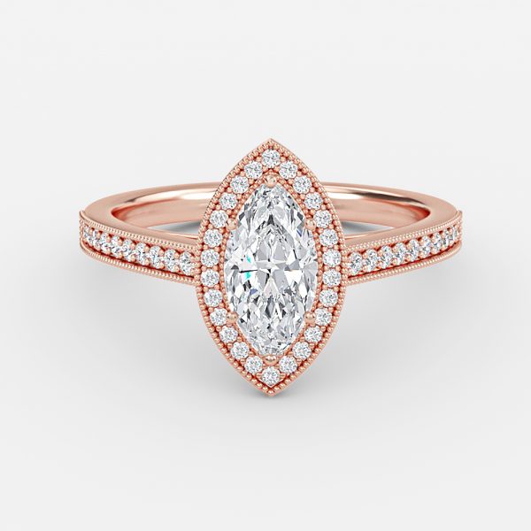 Haven Marquise Halo Moissanite Engagement Ring