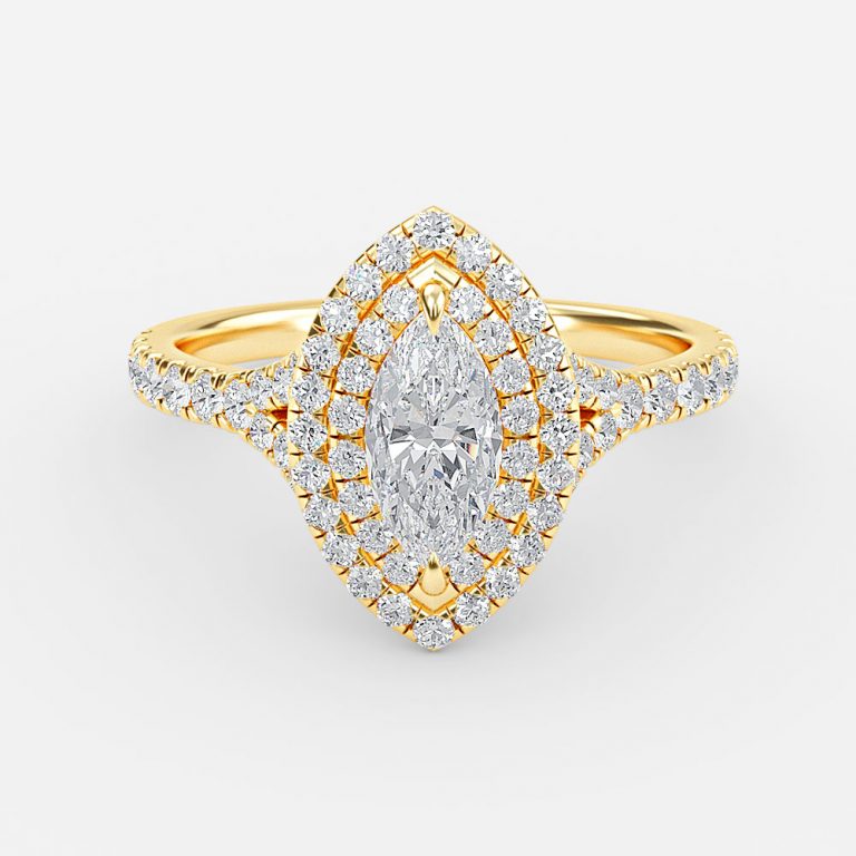 Afton Marquise Halo Moissanite Engagement Ring